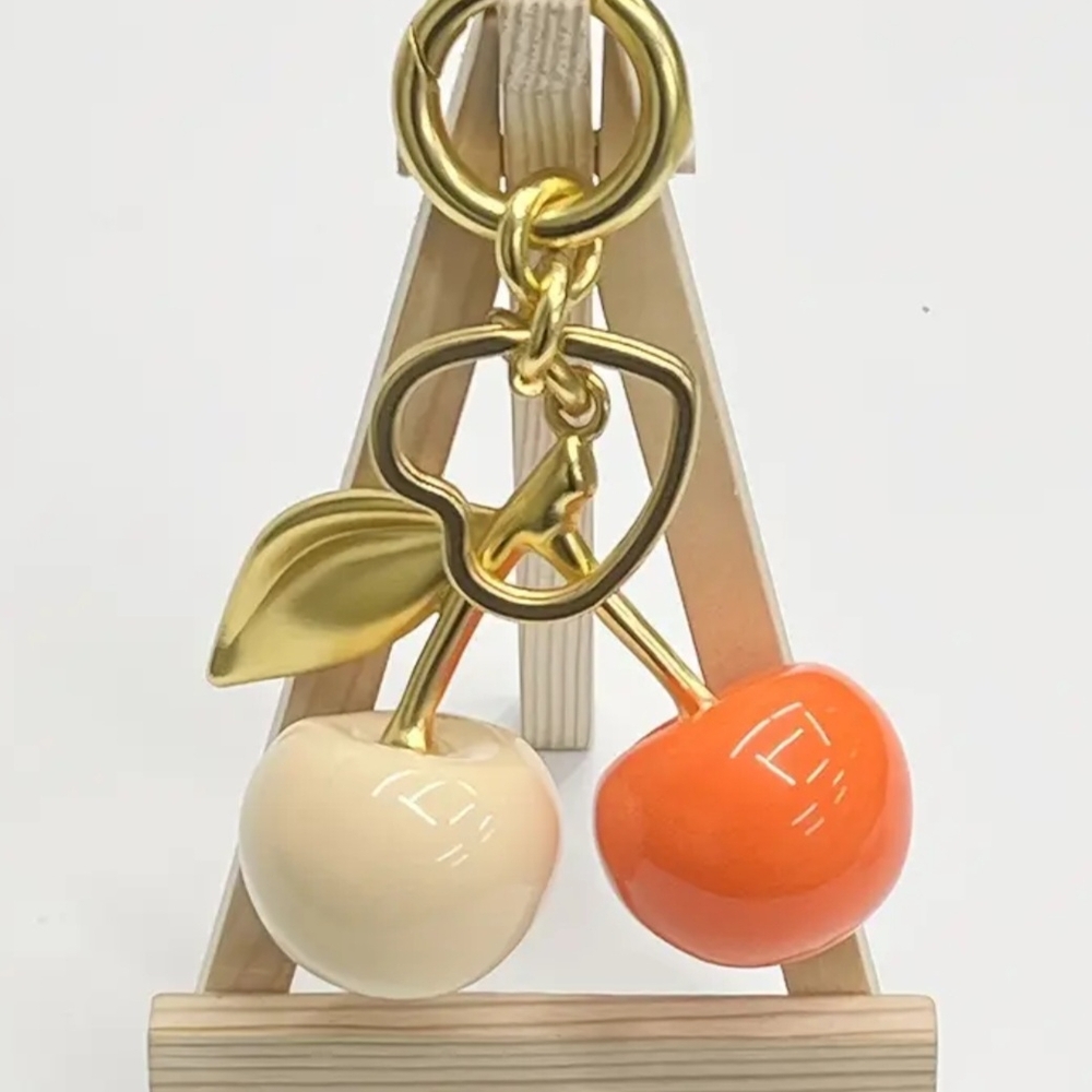 Gold and Orange Cherry Keychain - Picture 4 of 4